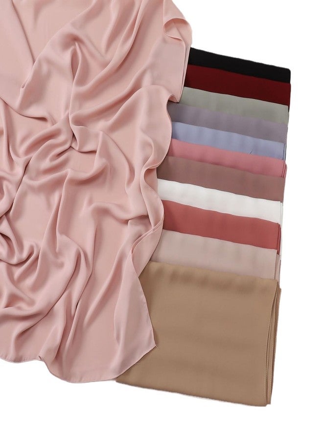 Samiwey Long Smooth Comfortable Large Scarf Shawl Solid Soft Hijab for Women Girls (white) - Image 3